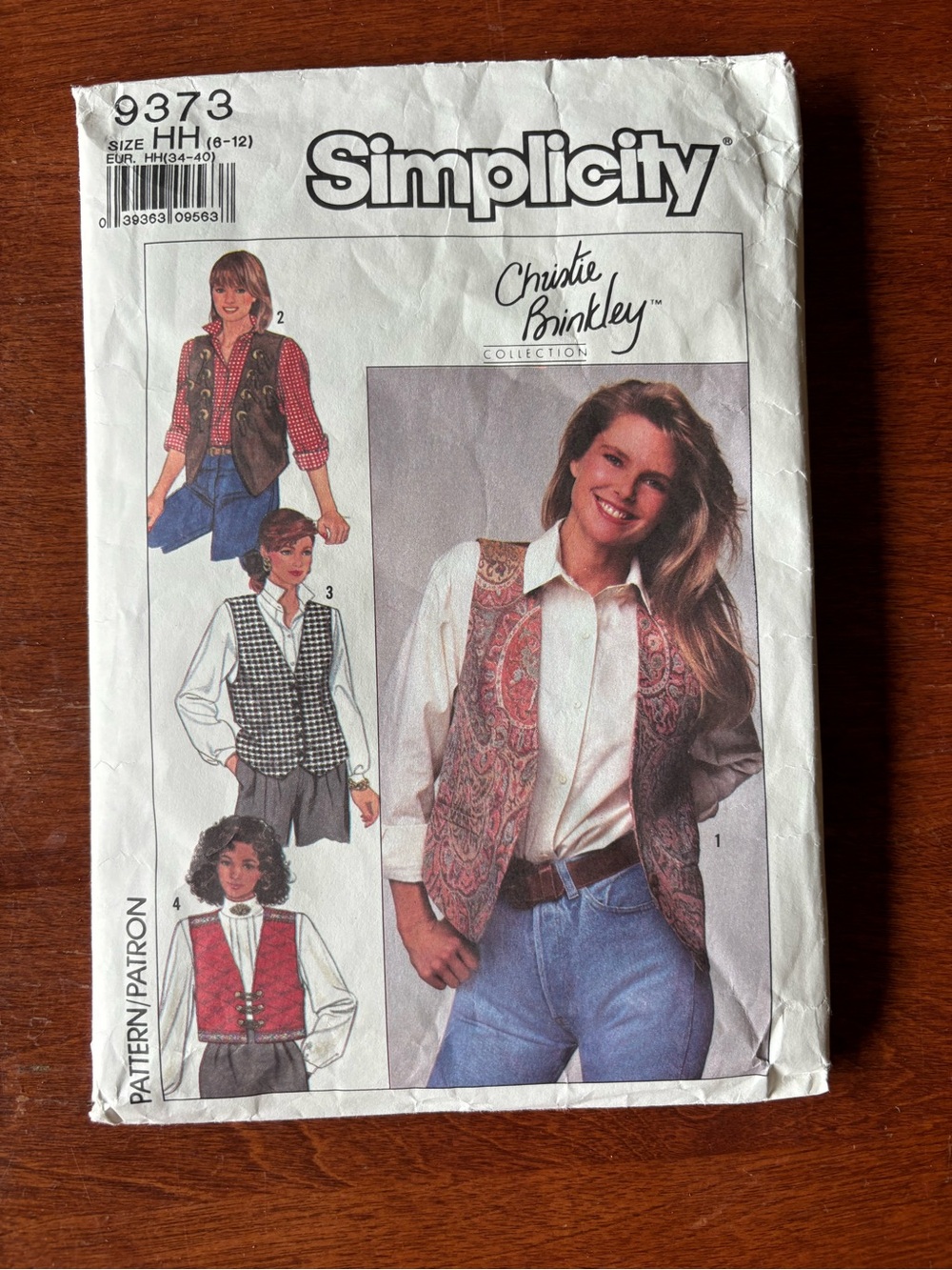 2/$20 vintage 1989 Simplicity Sewing Pattern #9373 Christie Brinkley Collection
